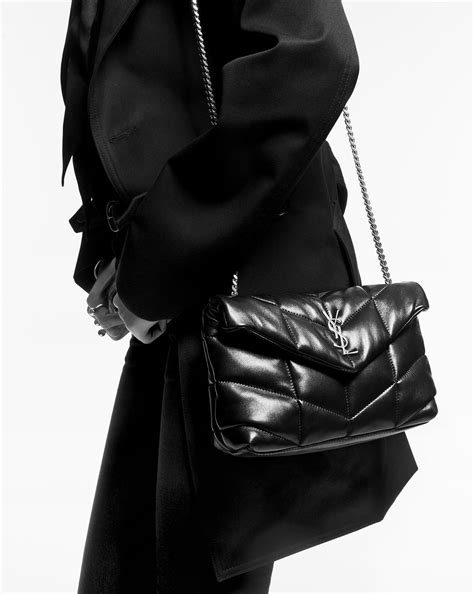 black and white ysl bag|ysl quilted shoulder bag.